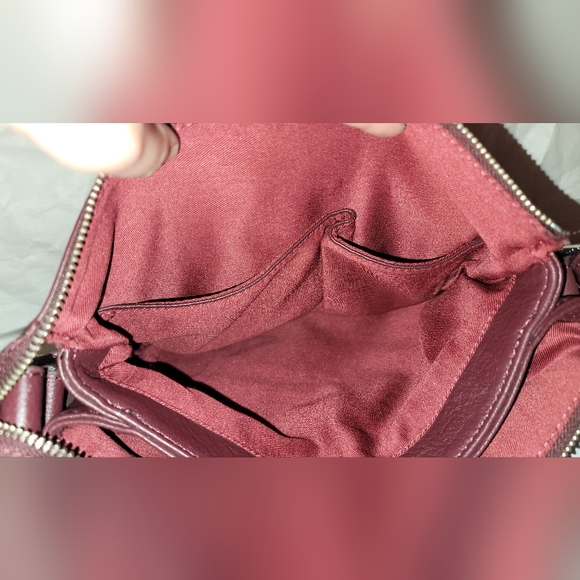 NWoT Danier Wine Red Double Compartment Crossbody Purse - Picture 2 of 6